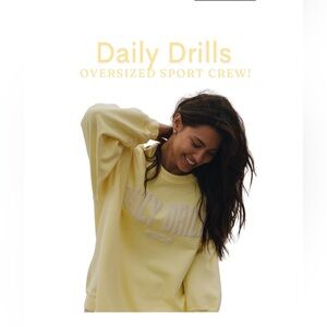 SOLD OUT daily drills oversized sport crew in lemonade!! New with tags